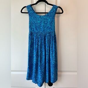 Blue Ginger Girls Hawaiian Dimple Floral Dress Blue & White (Size 12)